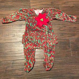 Mud Pie Poinsettia Winter Footie